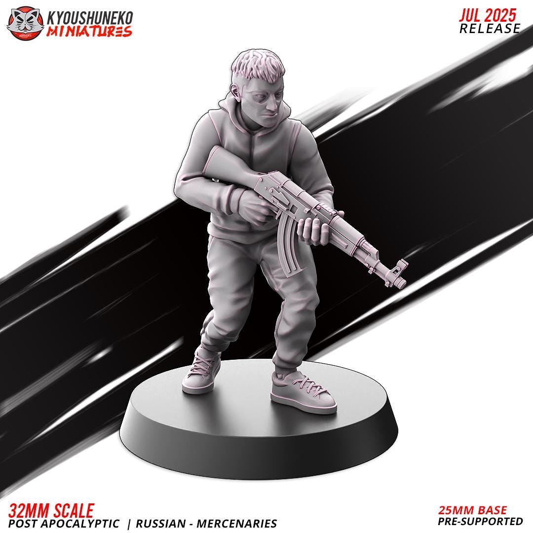 Post Apocalyptic Mercenaries Squad (6 models) Various Scales SF Wargaming (US tariffs are pre-paid by us)