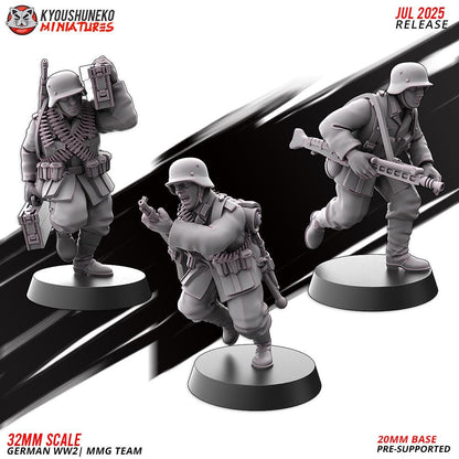 WWII German MMG Team (3 models) Various Scales Historical Wargaming (US tariffs are pre-paid by us)