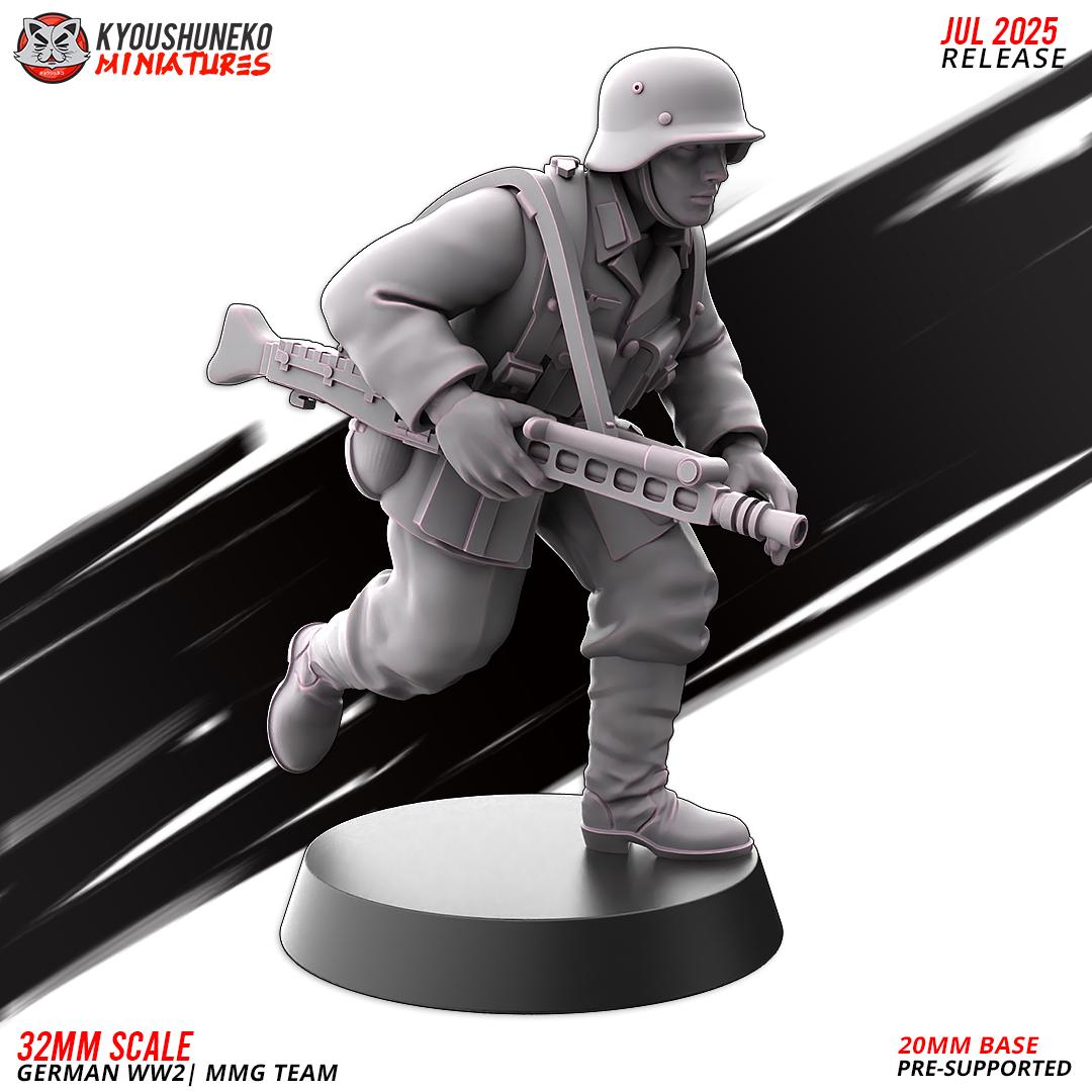 WWII German MMG Team (3 models) Various Scales Historical Wargaming (US tariffs are pre-paid by us)