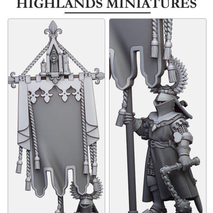 Battle Standard Bearer on Foot Highland Miniatures Hero Various Scales (US tariffs are pre-paid by us)