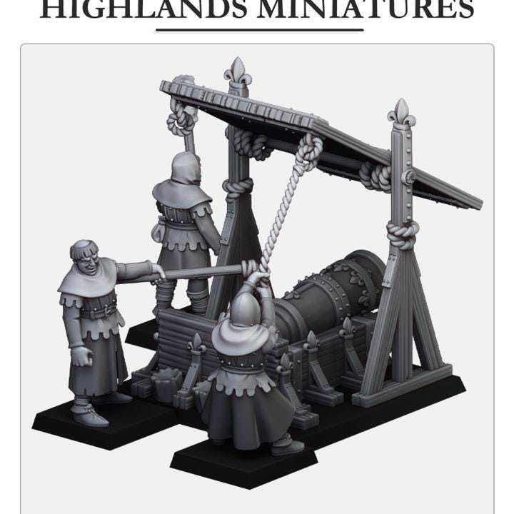 Gallia Bombard with Crew Highland Miniatures Various Scales (US tariffs are pre-paid by us)