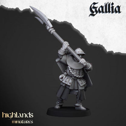Gallia Men at Arms with Command Group 10 models Highland Miniatures Various Scales (US tariffs are pre-paid by us)