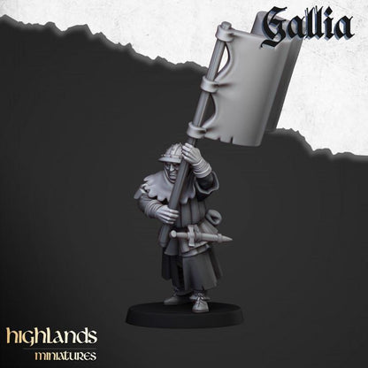 Gallia Men at Arms with Command Group 10 models Highland Miniatures Various Scales (US tariffs are pre-paid by us)