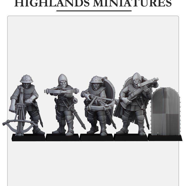 Gallia Shooters Crossbowmen with Command Group 10 models Highland Miniatures Various Scales (US tariffs are pre-paid by us)