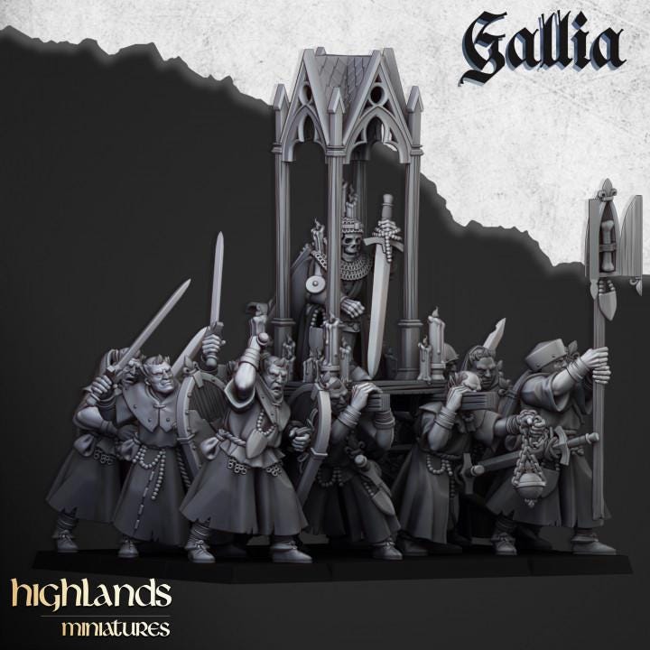 Gallia Pilgrims 11 models and Shrine Highland Miniatures Various Scales (US tariffs are pre-paid by us)