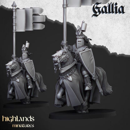 Knights of Gallia with Command Group 10 models Highland Miniatures Cavalry Various Scales (US tariffs are pre-paid by us)