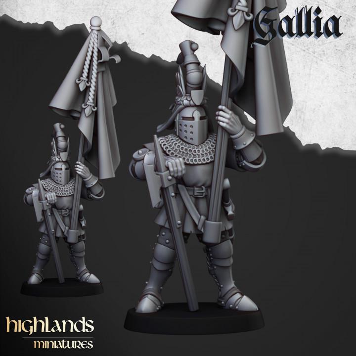Knights of Gallia on Foot with Command Group 10 models Highland Miniatures Various Scales (US tariffs are pre-paid by us)