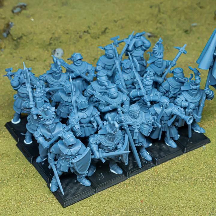 Knights of Gallia on Foot with Command Group 10 models Highland Miniatures Various Scales (US tariffs are pre-paid by us)