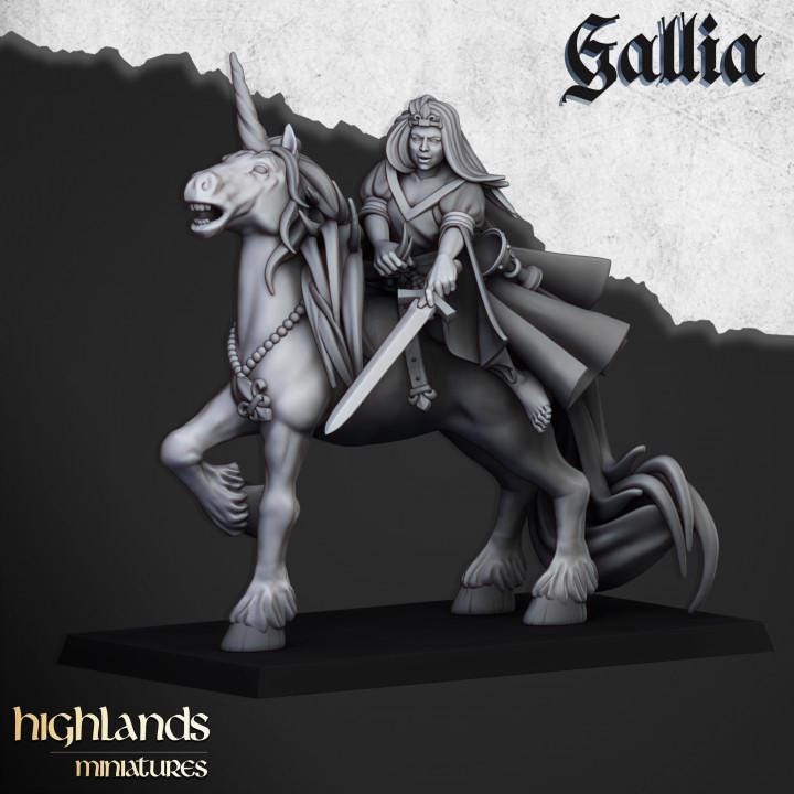 Lady of Gallia on Unicorn Miniatures Hero Various Scales (US tariffs are pre-paid by us)
