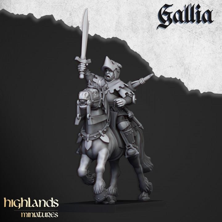 Mounted Men at Arms with Command Group 10 models Highland Miniatures Gallia Cavalry Various Scales (US tariffs are pre-paid by us)