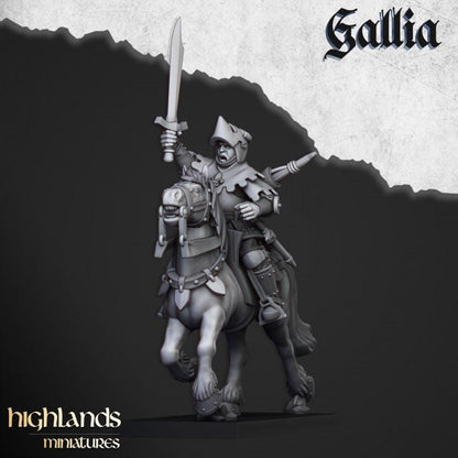 Mounted Men at Arms with Command Group 10 models Highland Miniatures Gallia Cavalry Various Scales (US tariffs are pre-paid by us)
