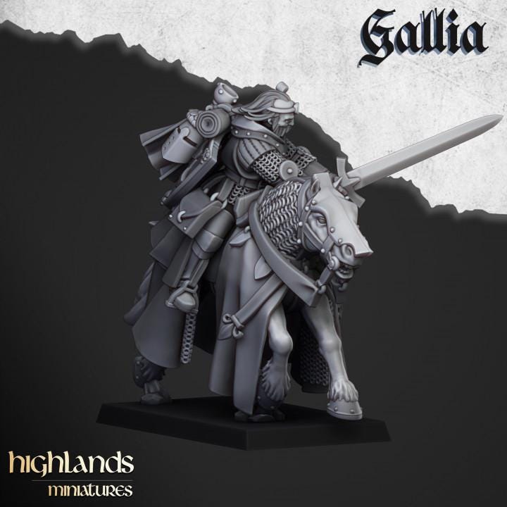 Questing Knights with Command Group 10 models Highland Miniatures Gallia Cavalry Various Scales (US tariffs are pre-paid by us)