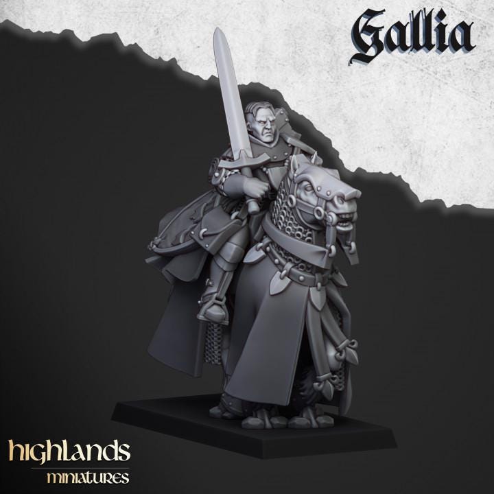Questing Knights with Command Group 10 models Highland Miniatures Gallia Cavalry Various Scales (US tariffs are pre-paid by us)