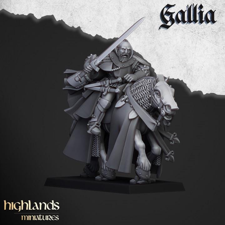 Questing Knights with Command Group 10 models Highland Miniatures Gallia Cavalry Various Scales (US tariffs are pre-paid by us)