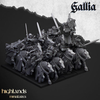Questing Knights with Command Group 10 models Highland Miniatures Gallia Cavalry Various Scales (US tariffs are pre-paid by us)