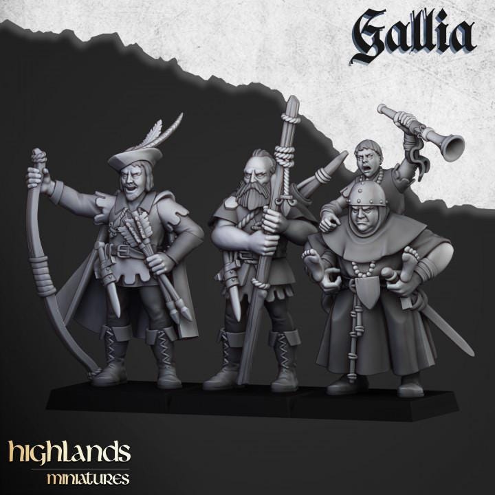 Robin Hood and the Sherwood Archers 10 models Highland Miniatures Various Scales (US tariffs are pre-paid by us)