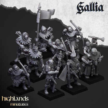 Robin Hood and the Sherwood Archers 10 models Highland Miniatures Various Scales (US tariffs are pre-paid by us)