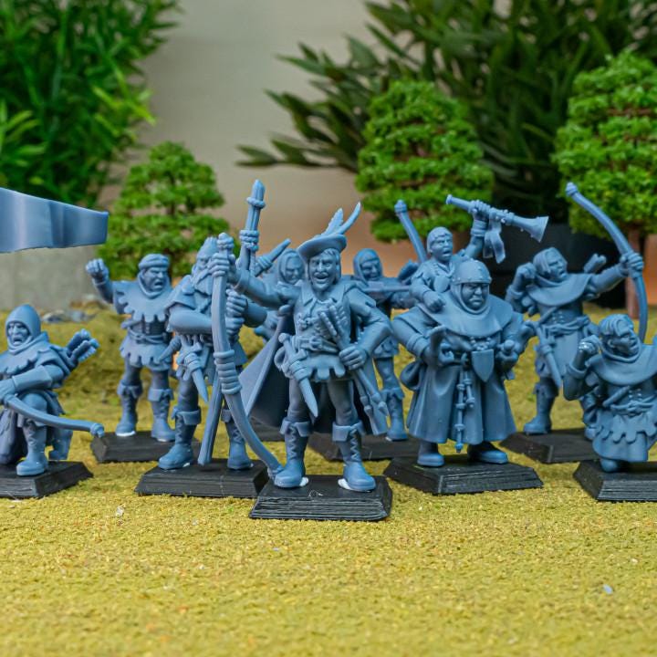 Robin Hood and the Sherwood Archers 10 models Highland Miniatures Various Scales (US tariffs are pre-paid by us)
