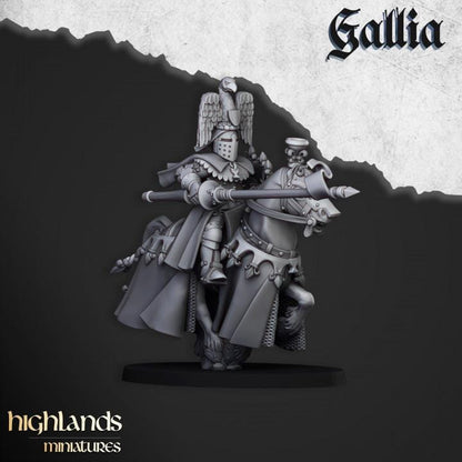 Royal Knights of Gallia with Command Group 10 models Highland Miniatures Cavalry Various Scales (US tariffs are pre-paid by us)