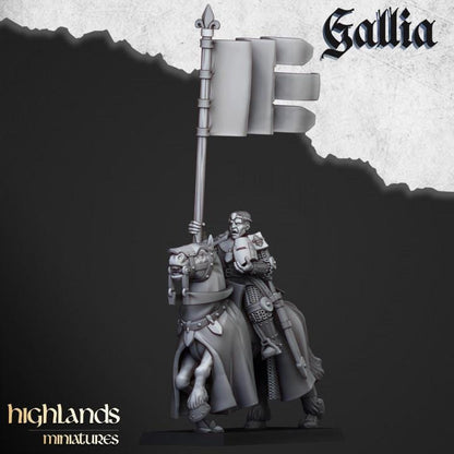 Young Knights of Gallia with Command Group 10 models Highland Miniatures Cavalry Various Scales (US tariffs are pre-paid by us)