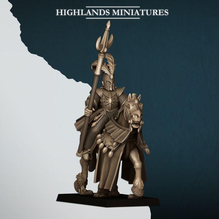 Mounted Aegean Elven Mage on Horse Highland Miniatures Hero Various Scales (US tariffs are pre-paid by us)
