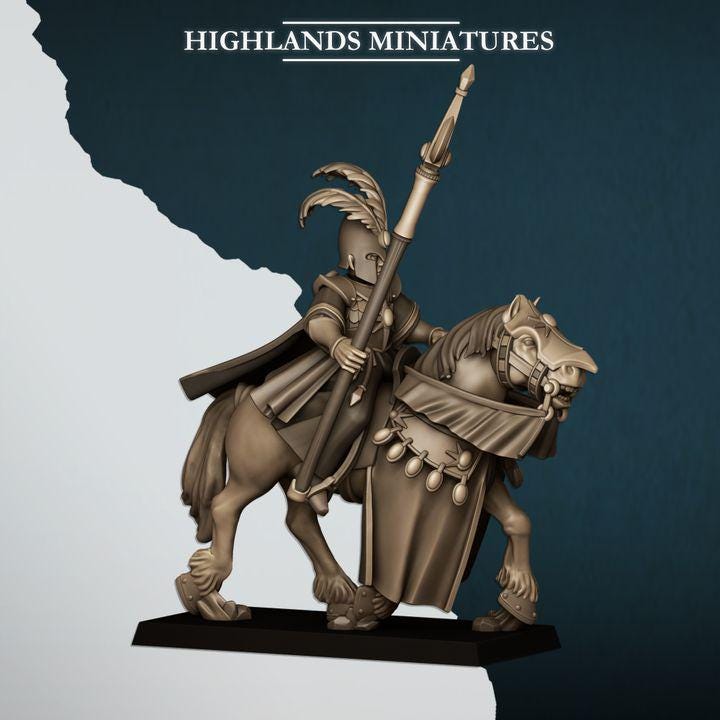 Mounted Aegean Elven Mage on Horse Highland Miniatures Hero Various Scales (US tariffs are pre-paid by us)