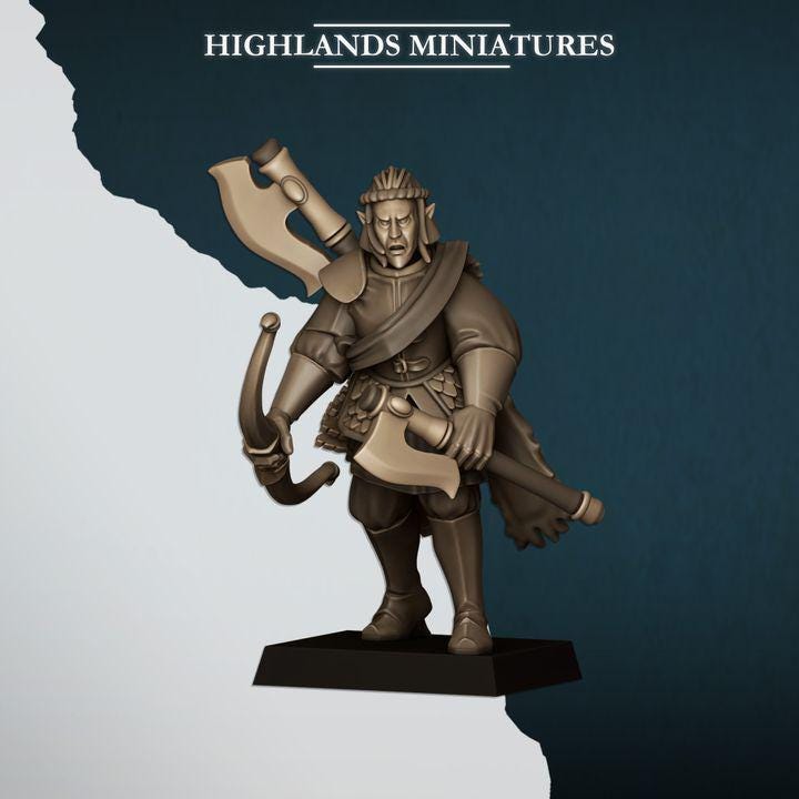 Nemean Lions with Bows Elves with Command Group 10 models Highland Miniatures Various Scales (US tariffs are pre-paid by us)