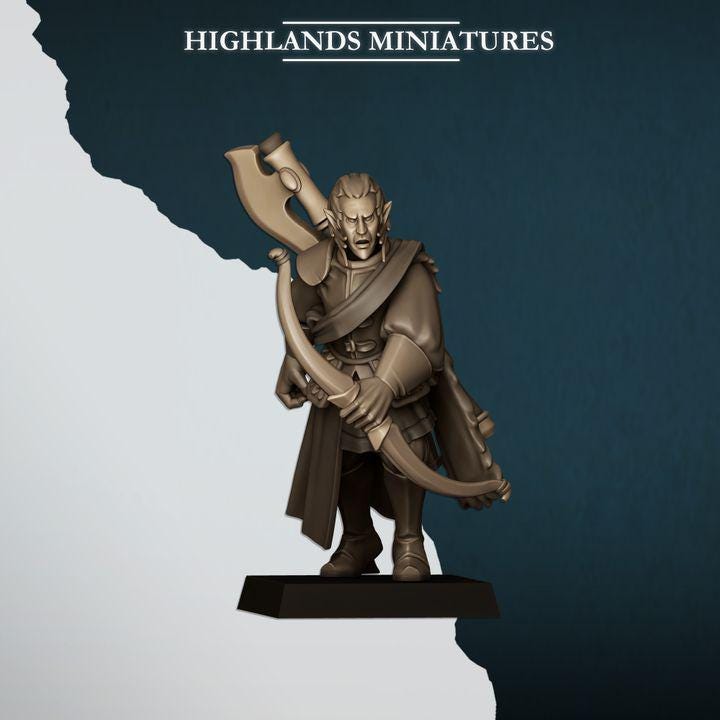 Nemean Lions with Bows Elves with Command Group 10 models Highland Miniatures Various Scales (US tariffs are pre-paid by us)