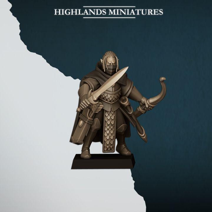 Aegean Elves Shadows 10 models Highland Miniatures Various Scales (US tariffs are pre-paid by us)
