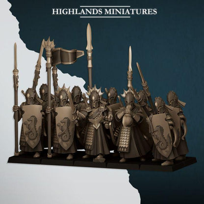 Aegean Sea Guard Aegean Elves with Command Group 10 models Highland Miniatures Various Scales (US tariffs are pre-paid by us)