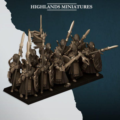 Aegean Sea Guard Aegean Elves with Command Group 10 models Highland Miniatures Various Scales (US tariffs are pre-paid by us)