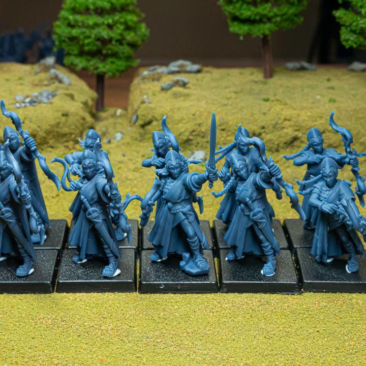 Aegean Elves Maids with Bows 10 models Highland Miniatures Various Scales (US tariffs are pre-paid by us)