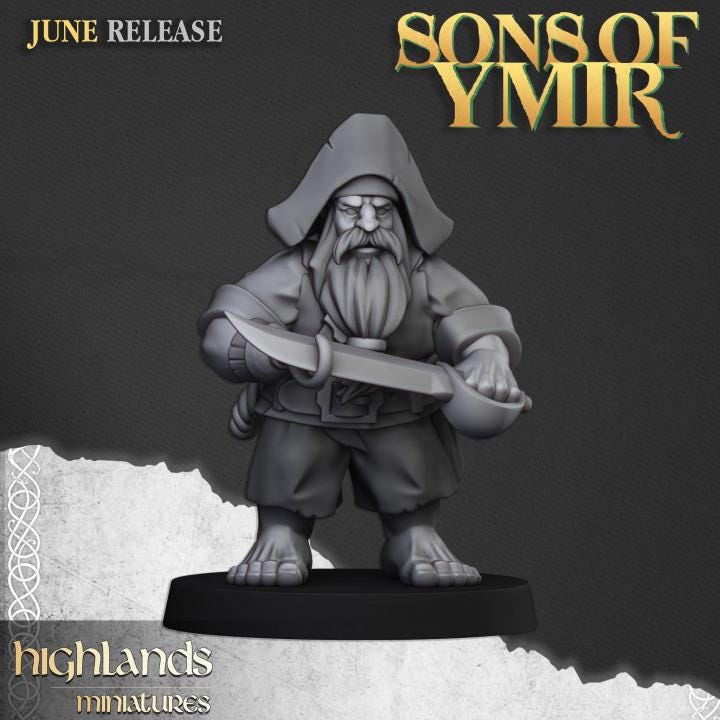 Dwarf Pirates 10 models Highland Miniatures Various Scales (US tariffs are pre-paid by us)