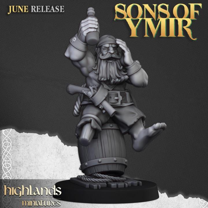 Dwarf Pirates 10 models Highland Miniatures Various Scales (US tariffs are pre-paid by us)