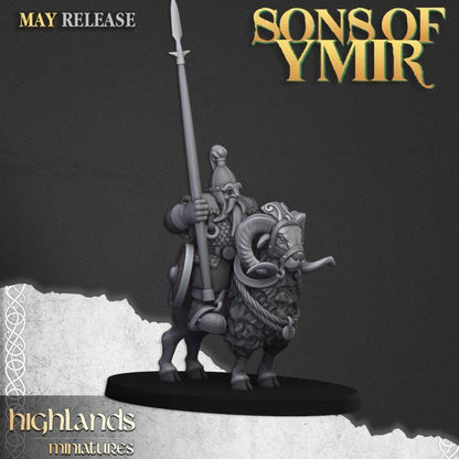 Mounted Dwarfs with Command Group 10 models Highland Miniatures Various Scales (US tariffs are pre-paid by us)