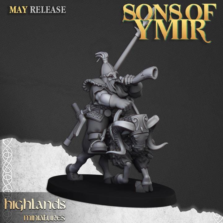 Mounted Dwarfs with Command Group 10 models Highland Miniatures Various Scales (US tariffs are pre-paid by us)