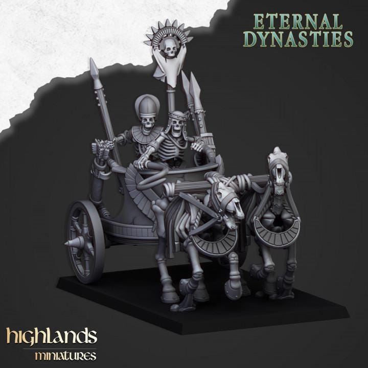 Eternal Ancient Skeletal Chariot 3 Variants Highland Miniatures Hero Various Scales (US tariffs are pre-paid by us)