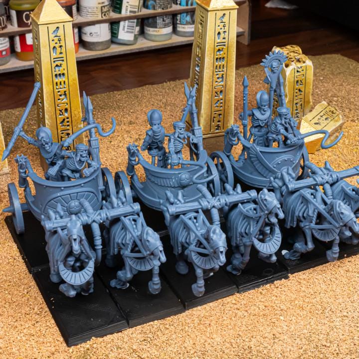 Eternal Ancient Skeletal Chariot 3 Variants Highland Miniatures Hero Various Scales (US tariffs are pre-paid by us)