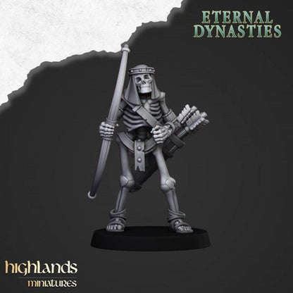 Eternal Ancient Skeletons with Bows Unit with Command Group 10 models Highland Miniatures Various Scales (US tariffs are pre-paid by us)