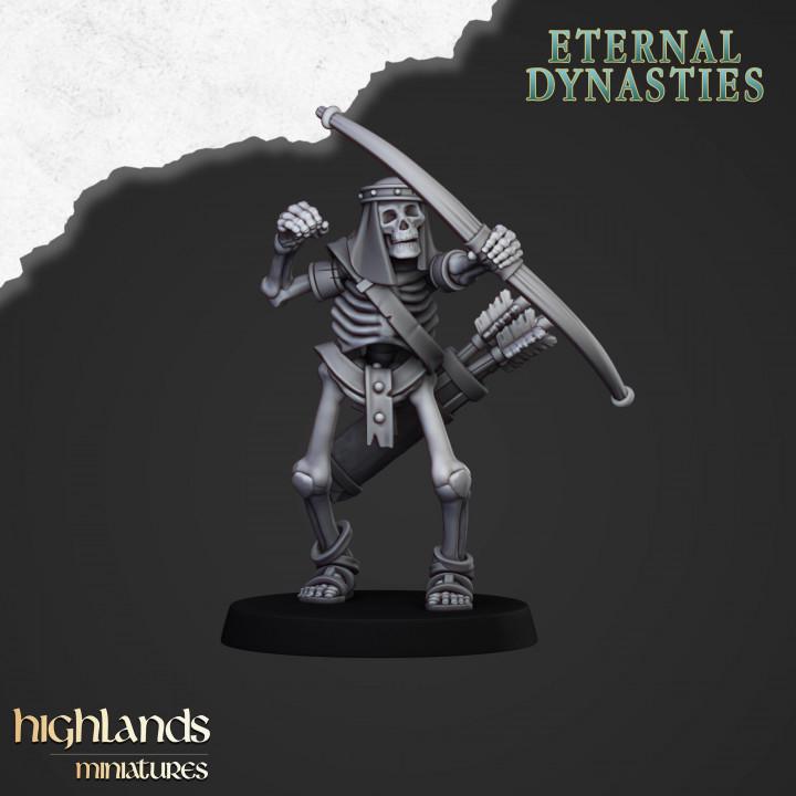 Eternal Ancient Skeletons with Bows Unit with Command Group 10 models Highland Miniatures Various Scales (US tariffs are pre-paid by us)