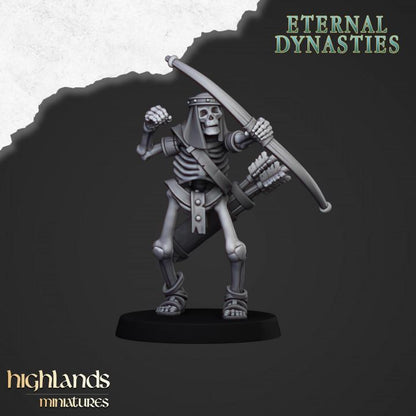 Eternal Ancient Skeletons with Bows Unit with Command Group 10 models Highland Miniatures Various Scales (US tariffs are pre-paid by us)