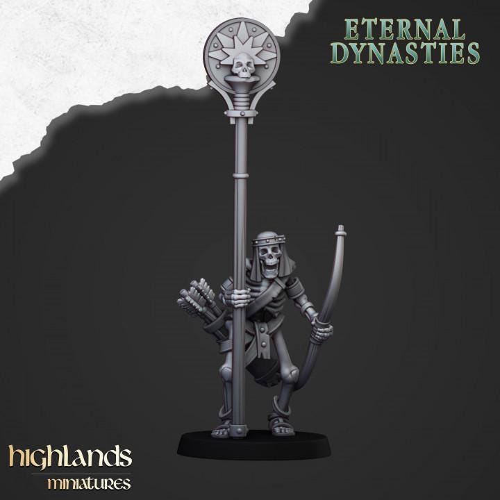 Eternal Ancient Skeletons with Bows Unit with Command Group 10 models Highland Miniatures Various Scales (US tariffs are pre-paid by us)