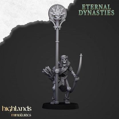 Eternal Ancient Skeletons with Bows Unit with Command Group 10 models Highland Miniatures Various Scales (US tariffs are pre-paid by us)