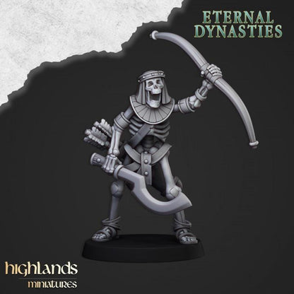 Eternal Ancient Skeletons with Bows Unit with Command Group 10 models Highland Miniatures Various Scales (US tariffs are pre-paid by us)