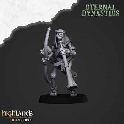Eternal Ancient Skeletons with Bows Unit with Command Group 10 models Highland Miniatures Various Scales (US tariffs are pre-paid by us)