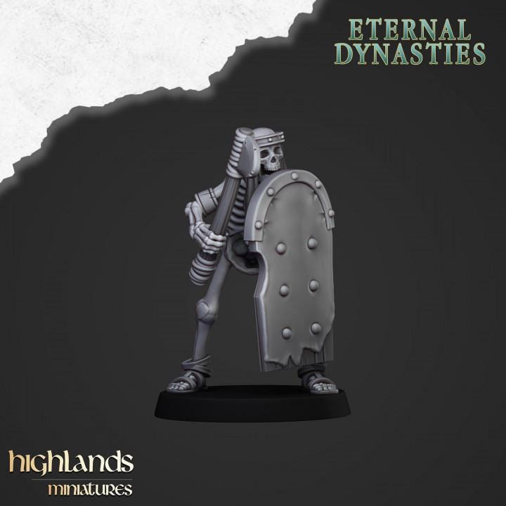 Eternal Ancient Skeletons with Hand Weapons Unit and Command Group 10 models Highland Miniatures Various Scales