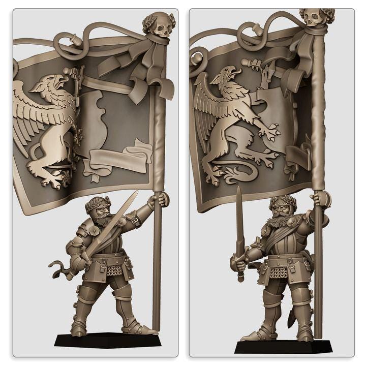 Sunland Battle Standard Bearer on Foot Highland Miniatures Hero Various Scales (US tariffs are pre-paid by us)