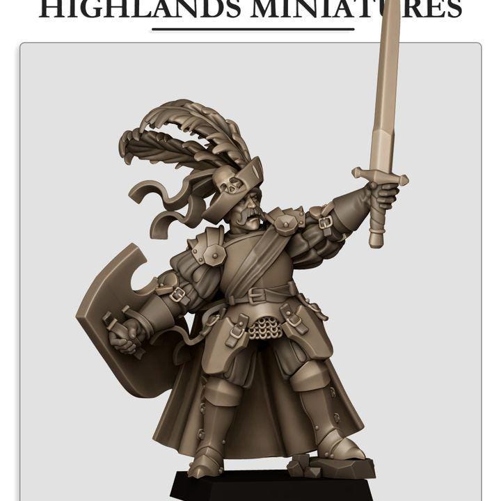Sunland General on Foot Highland Miniatures Hero Various Scales (US tariffs are pre-paid by us)