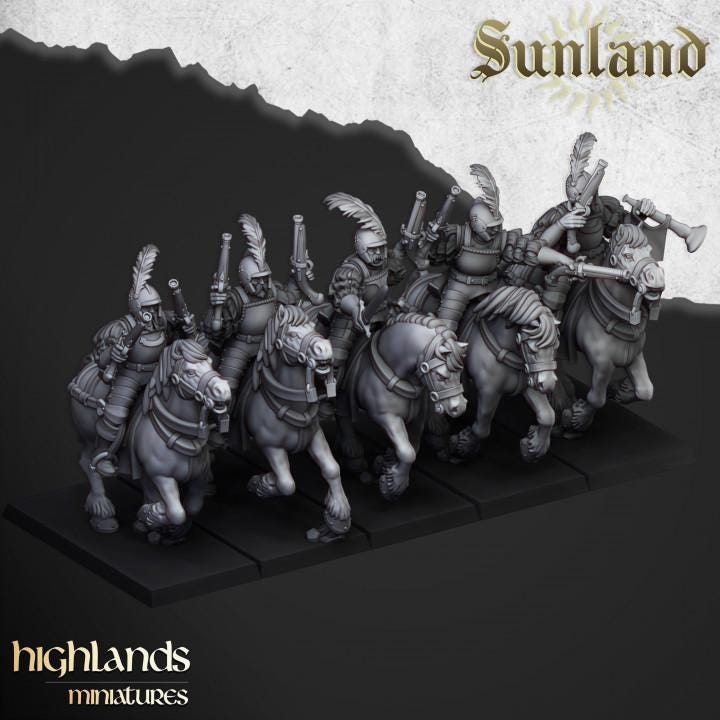 Sunland Pistoliers 5 models Highland Miniatures Various Scales (US tariffs are pre-paid by us)