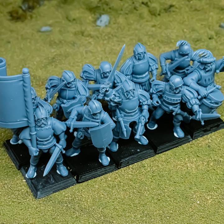 Sunland Troops with Swords and Command Group 10 models Highland Miniatures Various Scales (US tariffs are pre-paid by us)